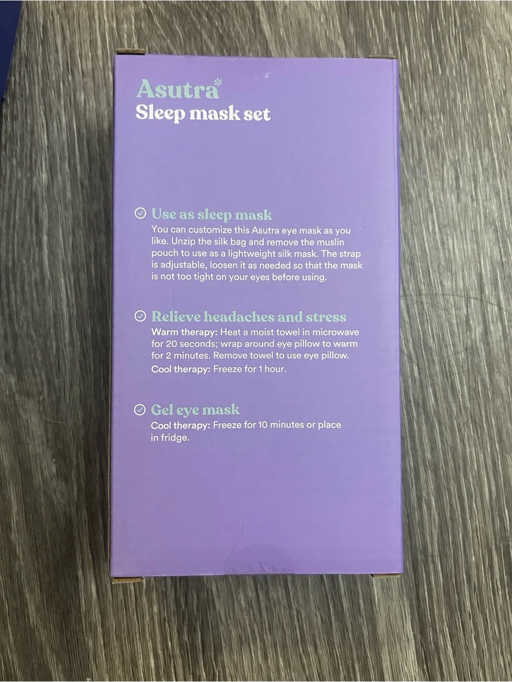 Cozy Weighted Neck Wrap & Sleep Mask Set - Purple